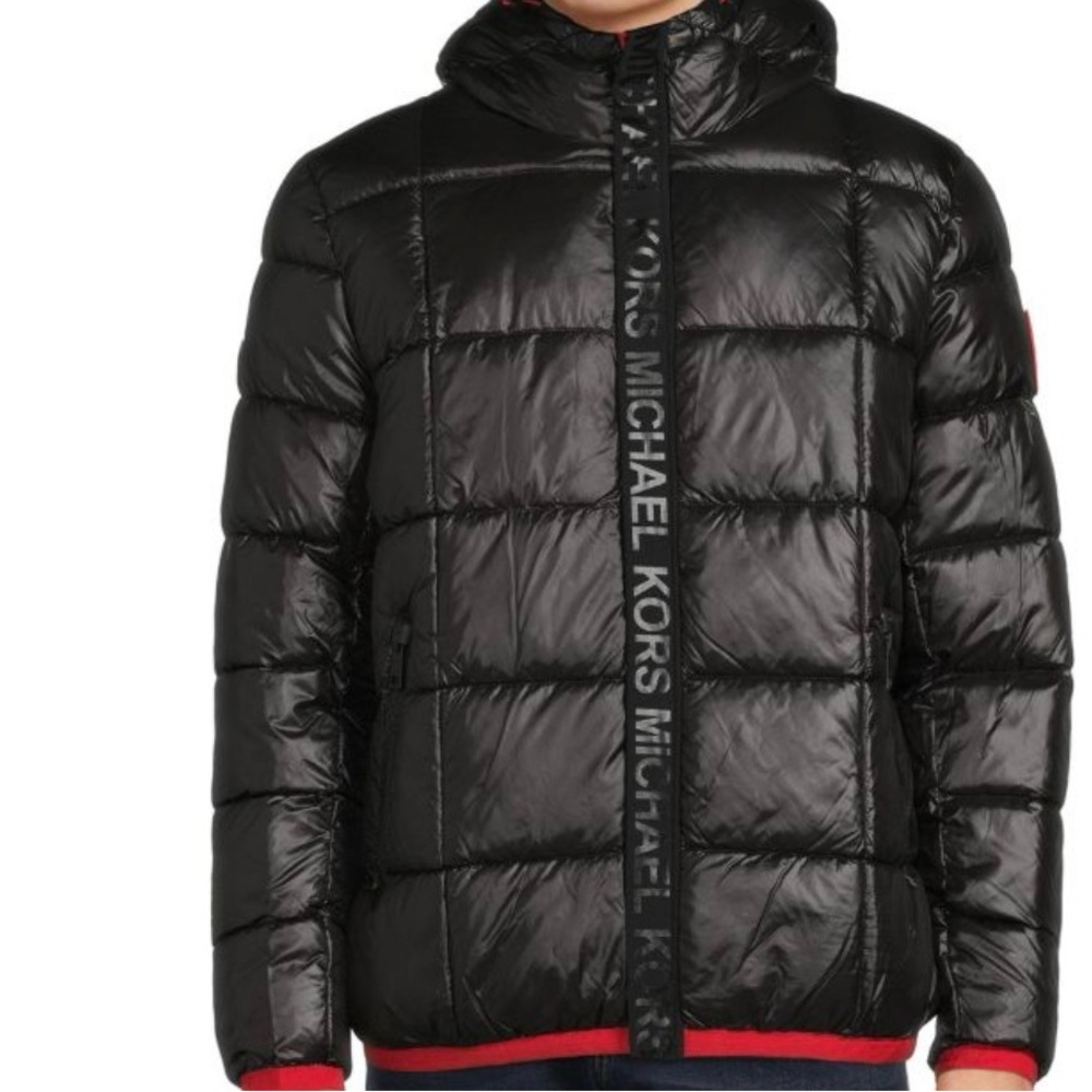 Michael Kors Black and Red Puffer Jacket Unisex